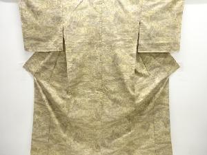 未使用品　樹木模様織り出し西陣お召単衣着物